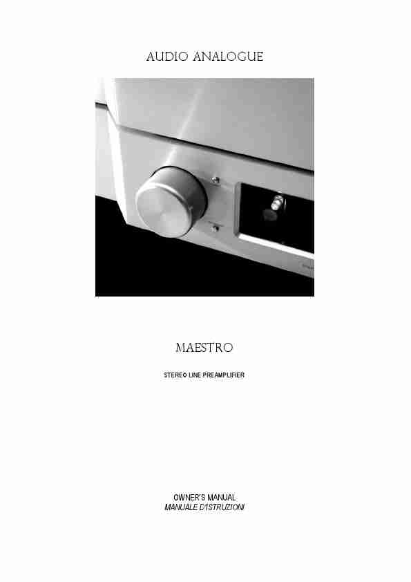Audio Analogue SRL Stereo Amplifier STEREO LINE PREAMPLIFIER-page_pdf